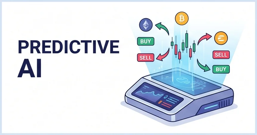 Predictive AI signal illustration for buy and sell decisions