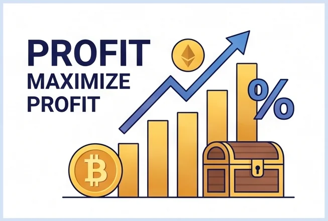 Maximizing profit illustration with a rising bar chart